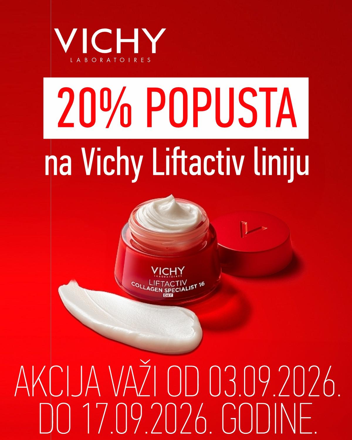 20% popusta na Vichy Liftactiv liniju. 20% popusta na Vichy Liftactiv liniju.